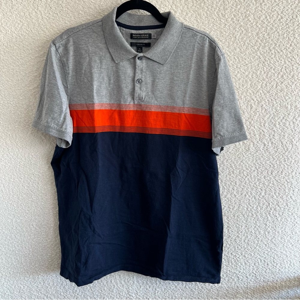 Banana‎ Republic Polo Gray Luxury Touch Men’s Short Sleeve T Shirt Size XL